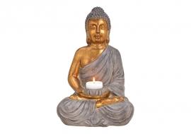 Dekoration Buddha guld värmeljushållare polyresin (B/H/D) 28x41x22cm , hemmetshjarta.se