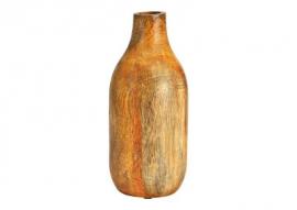 Dekorativ Vas av brunt mangoträ (B/H/D) 11x25x11cm , hemmetshjarta.se