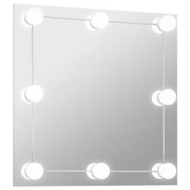 Väggspegel med LED-belysning fyrkantig 60x60 cm glas , hemmetshjarta.se