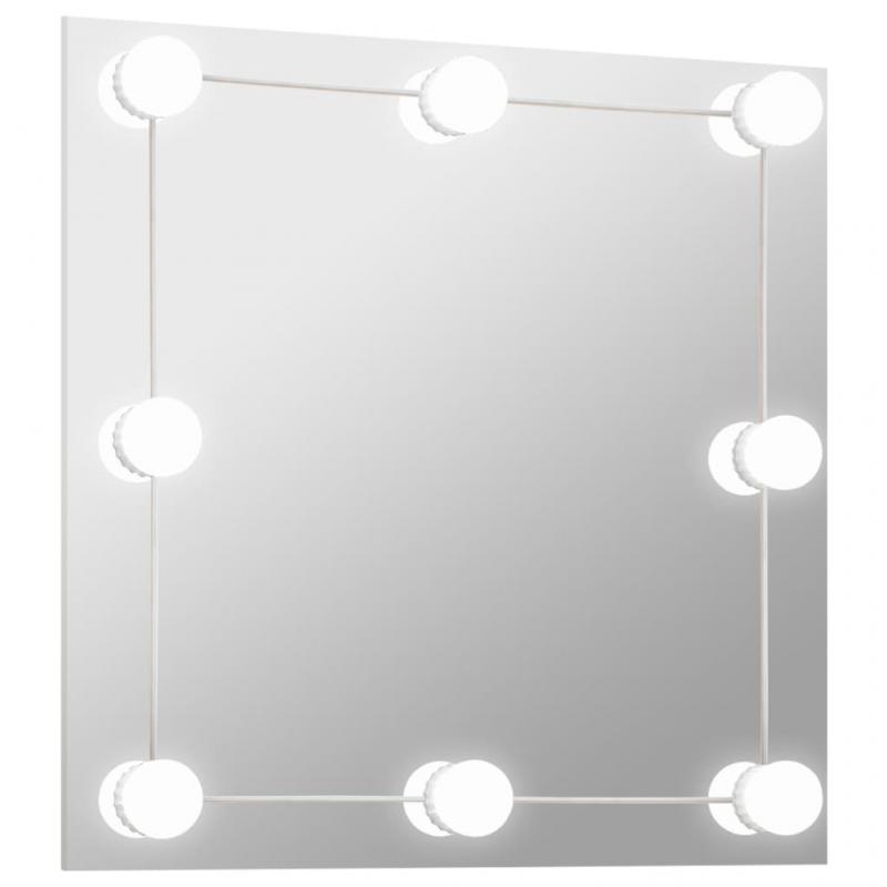 Vggspegel med LED-belysning fyrkantig 60x60 cm glas , hemmetshjarta.se