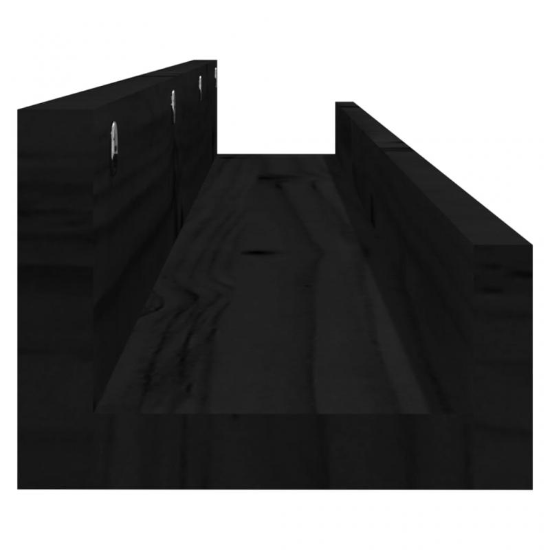 Vggskp 110x12x9 cm svart massiv furu 2 st , hemmetshjarta.se