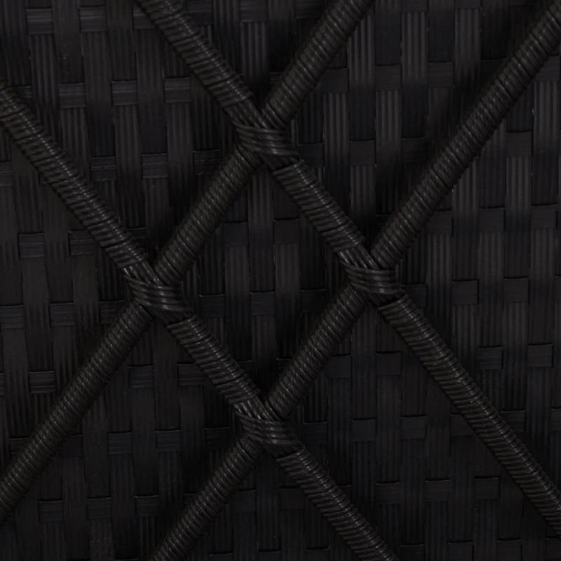Solsng med tak och dyna 195x60x110 cm konstrotting svart , hemmetshjarta.se