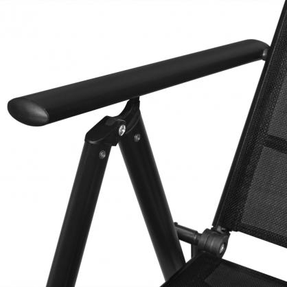 Hopfllbar trdgrdsstol aluminium och textilene svart 2 st , hemmetshjarta.se