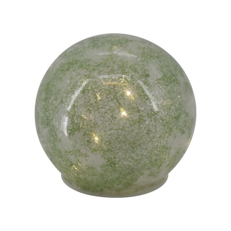 Glaskula, grön, med LED D12 cm, timer 6H 1 st , hemmetshjarta.se
