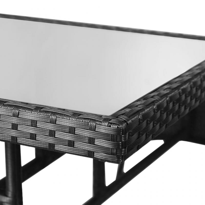 Matbord fr trdgrd 80x80x74 cm svart konstrotting , hemmetshjarta.se