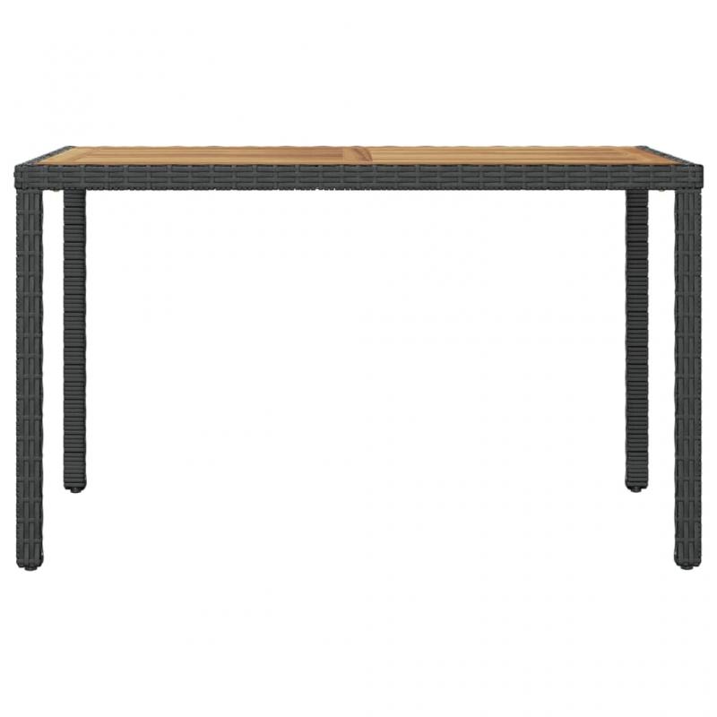 Matbord fr trdgrd 123x60x74 cm svart och brun massivt akaciatr , hemmetshjarta.se