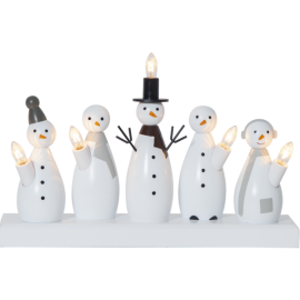Ljusstake Snowman snögubbar 33x21 , hemmetshjarta.se