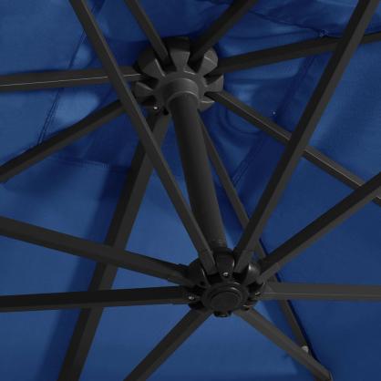 Frihngande parasoll med stng och LED azurbl 250x250 cm , hemmetshjarta.se