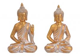 Dekoration Buddha guld 2-pack polyresin (B/H/D) 18x31x13cm , hemmetshjarta.se