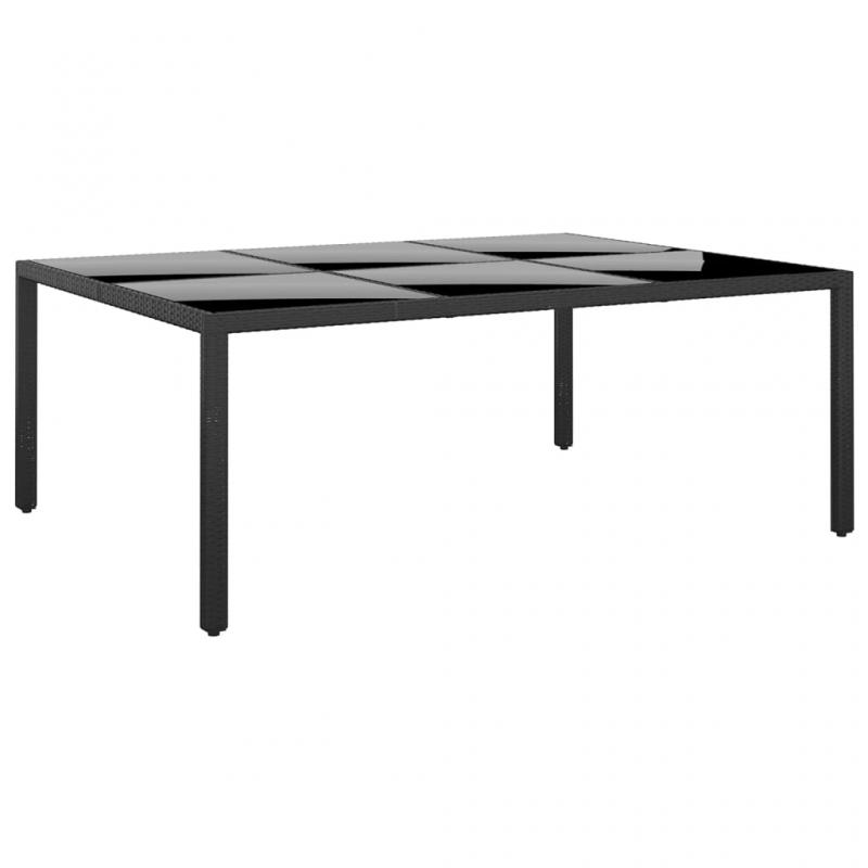 Matbord fr trdgrd 200x150x75 cm och konstrotting svart , hemmetshjarta.se