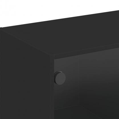 Vggskp svart 102x37x35 cm med glasdrrar , hemmetshjarta.se
