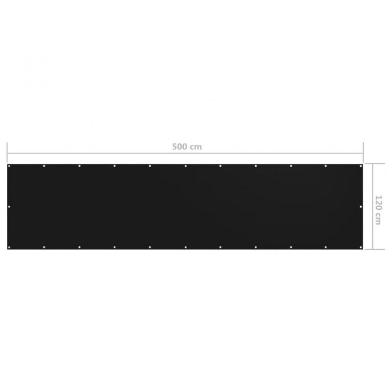 Balkongskrm svart 120x500 cm oxfordtyg , hemmetshjarta.se
