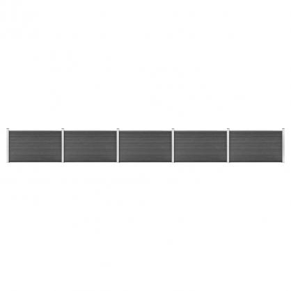 Staketpanel WPC svart 105x872 cm 5 delar , hemmetshjarta.se