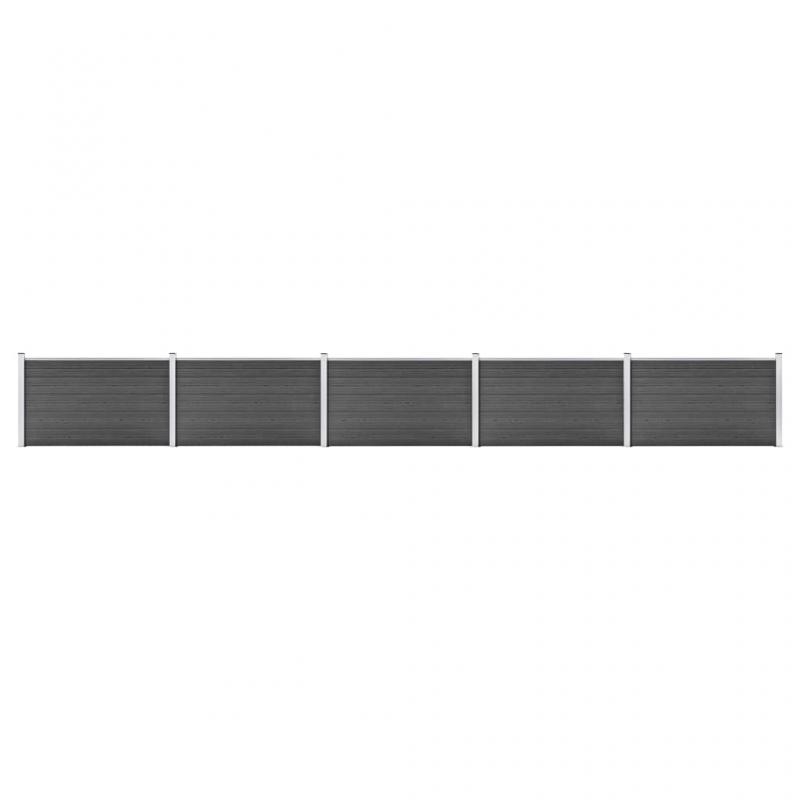 Staketpanel WPC svart 105x872 cm 5 delar , hemmetshjarta.se