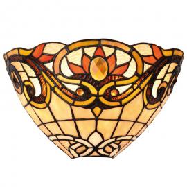 Vägglampa Tiffany 30x15x20 cm E14/Max 1x40W Gul, Brun Art Deco Triangle , hemmetshjarta.se