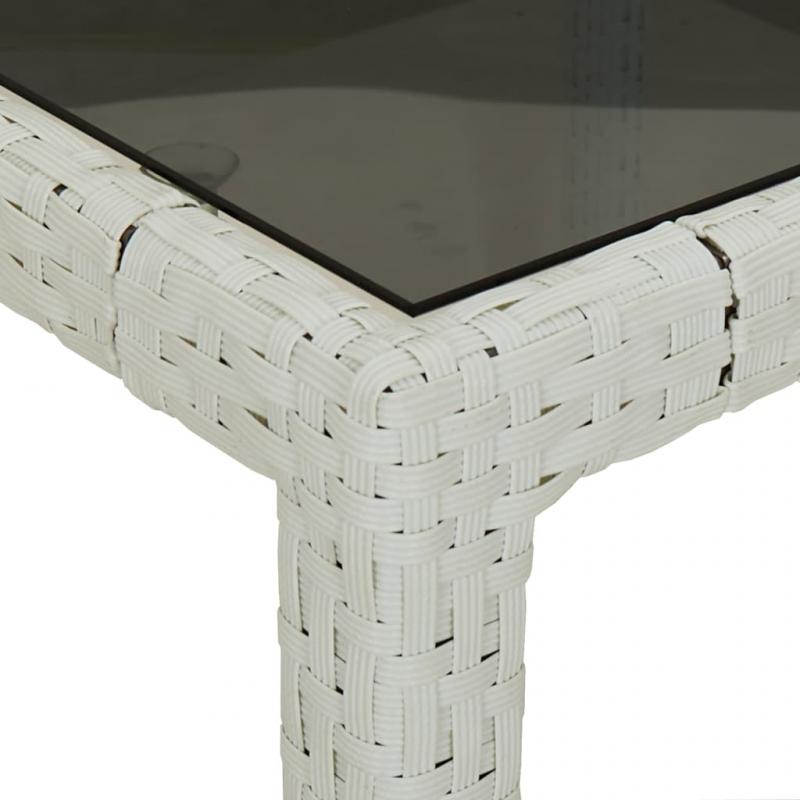 Matbord fr trdgrd 250x100x75 cm vit konstrotting och , hemmetshjarta.se