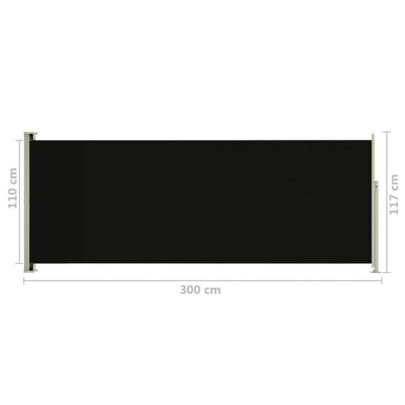Infllbar sidomarkis fr uteplats svart 117x300 cm , hemmetshjarta.se