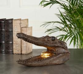 A Lot Decoration - Bordslampa Krokodil Brun Poly , hemmetshjarta.se