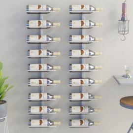Väggmonterat vinställ för 18 flaskor vit järn , hemmetshjarta.se
