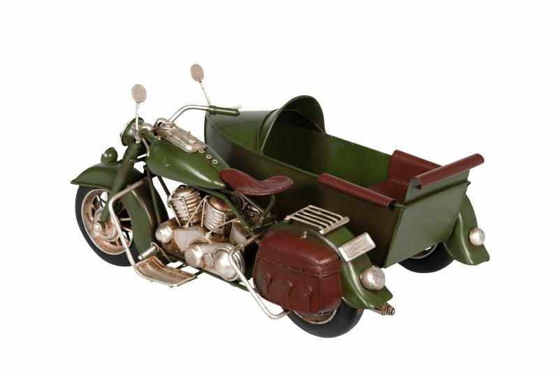 A Lot Decoration - Metalldekoration Motorcykel Sidvagn Grn 19x27x15cm , hemmetshjarta.se