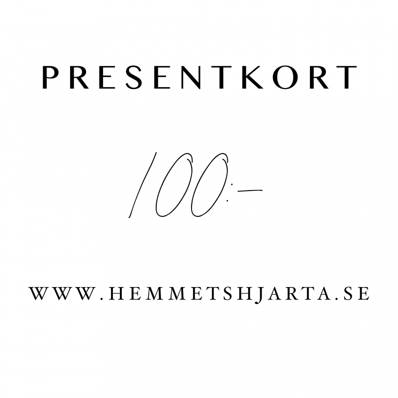 Presentkort - 100:- sek , hemmetshjarta.se