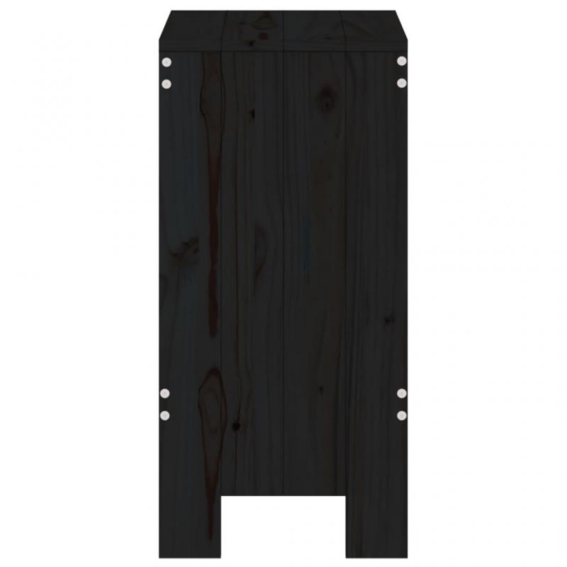 Barstolar 40x36x75 cm svart massiv furu 2 st , hemmetshjarta.se