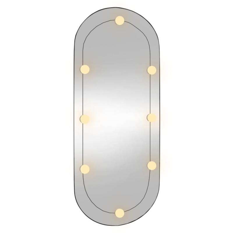 Vggspegel med LED-belysning oval 45x100 cm glas , hemmetshjarta.se