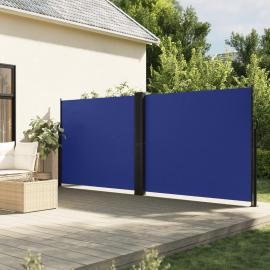 Infällbar sidomarkis för uteplats blå 160x1200 cm dubbel , hemmetshjarta.se