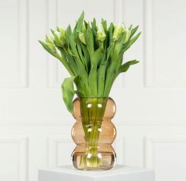 Vas Glas Tulip Fudge Ø14x10x22cm , hemmetshjarta.se