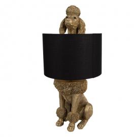 Bordslampa Hund pudel 30x28x57 cm Guldfärgad Svart Polyresin , hemmetshjarta.se
