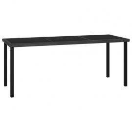 Matbord för trädgård 180x70x73 cm svart konstrotting , hemmetshjarta.se