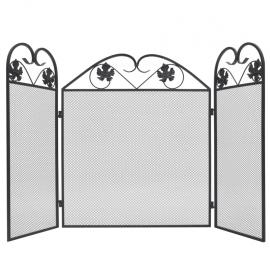Gnistskydd med 3 paneler järn svart 102 x 61 cm , hemmetshjarta.se
