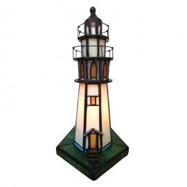 Dekorativ lampa Tiffany Lighthouse 11x11x25 Cm E14/Max 1x25W Skrivbordslampa , hemmetshjarta.se