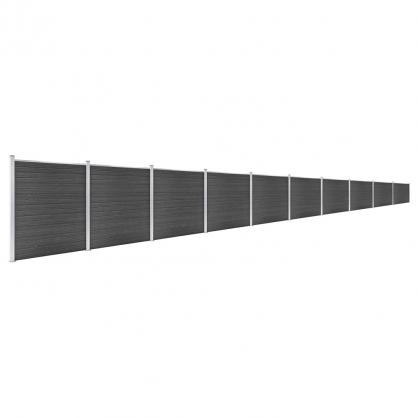 Staketpanel WPC svart 186x1737 cm 10 delar , hemmetshjarta.se