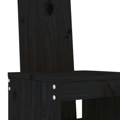 Barstolar 40x42x120 cm svart massiv furu 2 st , hemmetshjarta.se
