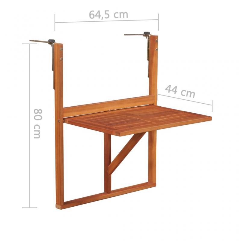 Balkongbord 64,5x44x80 cm massivt akaciatr , hemmetshjarta.se