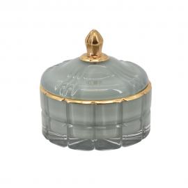 Glasburk, mint, med guldkant H11xD10 cm , hemmetshjarta.se