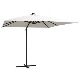 Frihängande parasoll med stång och LED sand 250x250 cm , hemmetshjarta.se