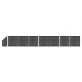 Staketpanel WPC svart 186x1311 cm 8 delar , hemmetshjarta.se