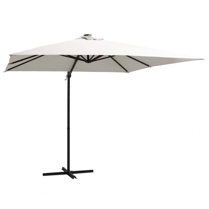 Frihngande parasoll med stng och LED sand 250x250 cm , hemmetshjarta.se