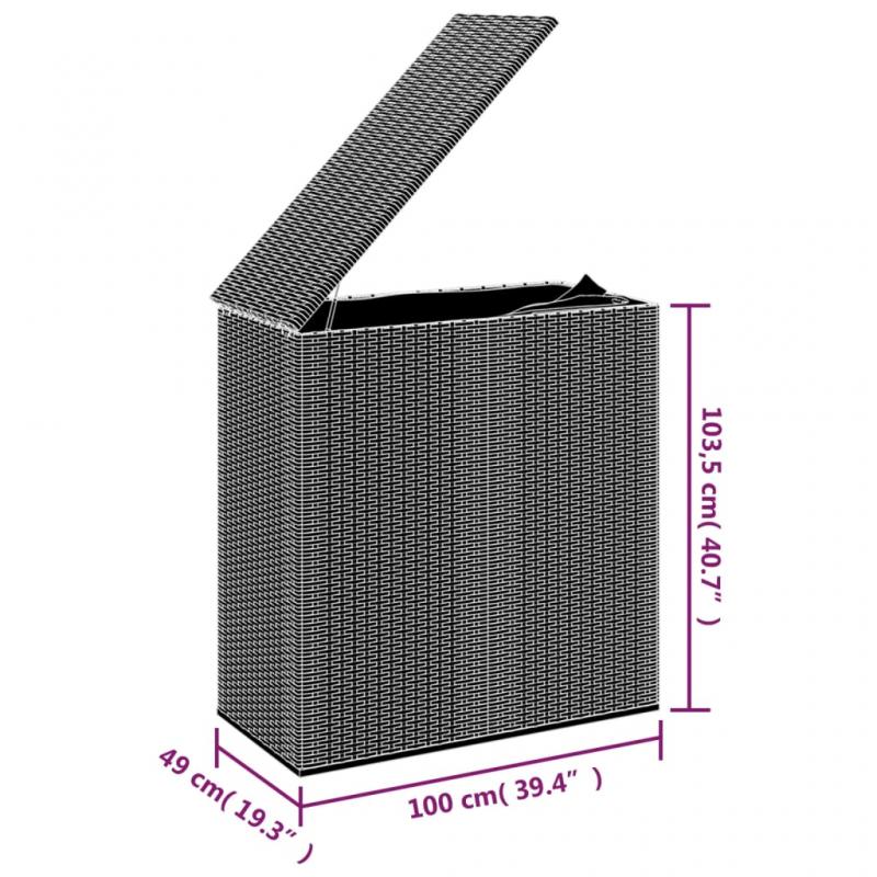 Dynbox PE-rotting 100x49x103,5 cm svart , hemmetshjarta.se