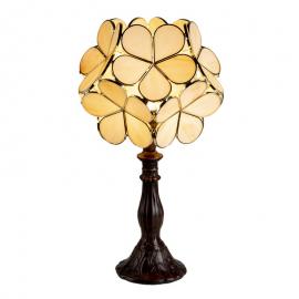 Bordlampa Tiffany 21x21x38 Cm E14 / Max 25W Beige Polyresin, Glas Blomma , hemmetshjarta.se