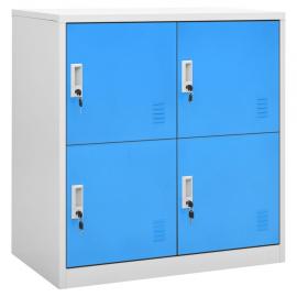 Förvaringsskåp ljusgrå och blå stål 90x45x92,5 cm , hemmetshjarta.se