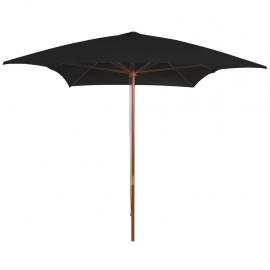 Parasoll med trästång 200x300 cm svart , hemmetshjarta.se