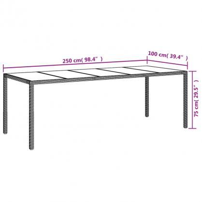 Matbord fr trdgrd 250x100x75 cm gr och konstrotting , hemmetshjarta.se