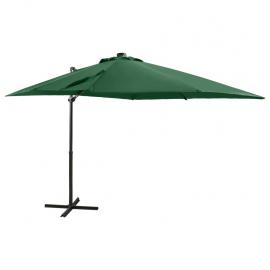 Frihängande parasoll med stång och LED grön 250 cm , hemmetshjarta.se