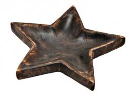 Dekorativ Skål Stjärna av brunt mangoträ (B/H/D) 25x4x25cm , hemmetshjarta.se