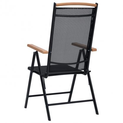 Hopfllbar trdgrdsstol aluminium och textilene svart 2 st , hemmetshjarta.se
