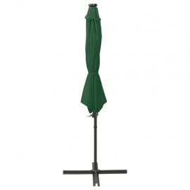 Frihängande parasoll med stång och LED grön 300 cm , hemmetshjarta.se