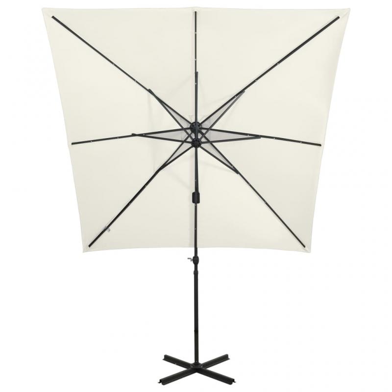 Frihngande parasoll med stng och LED sand 250 cm , hemmetshjarta.se